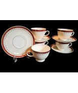 Footed Cup &amp; Saucer Set of 5 Cardinal by Homer Laughlin Eggshell Nautilus - $103.07 CAD