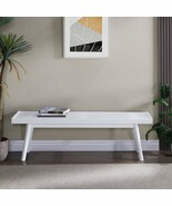 Larwich White Slatted Wood Bench - $169.78 CAD