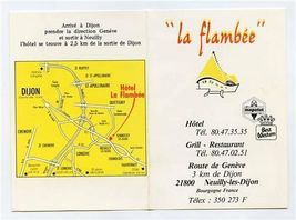 La Flambee Hotel Grill Restaurant Menu Route de Geneve Neuilly les Dijon... - $9.90