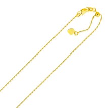 14k Yellow Gold Adjustable Box Chain Necklace 0.7mm 22&quot; Inch Length - £214.70 GBP