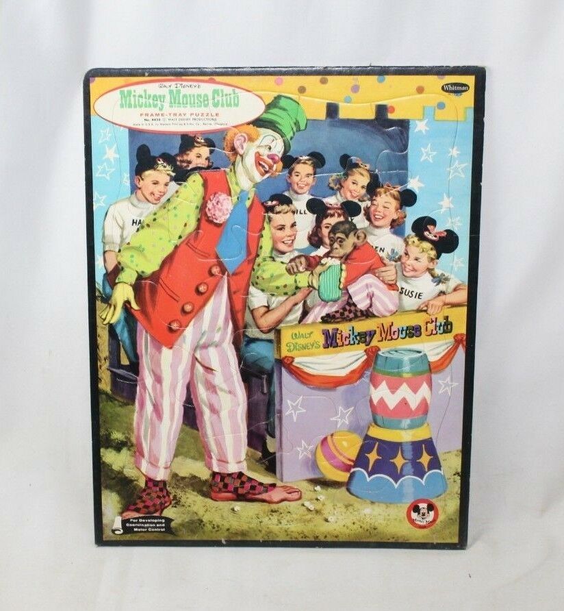 Primary image for Vintage 1960s Whitman WALT DISNEY MICKEY MOUSE CLUB Frame Tray Puzzle #4428 USA