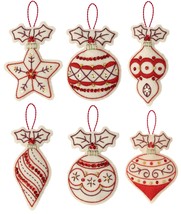 Bucilla Felt Ornaments Applique Kit Set Of 6 Classic Christmas - £21.21 GBP