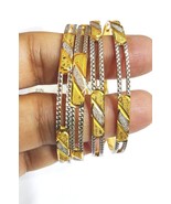 Solid 24K Two Tone Gold &amp; Silver Plated 1gm Gold Forming Traditional Ban... - $112.72 CAD