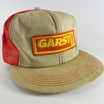 Garst Seed Corn Patch SnapBack Hat K-Products Farm Cap USA Tan Orange VTG Mesh - £15.62 GBP