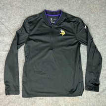 Minnesota Vikings Mens Pullover Small Nike Black Purple 1/4 Zip On Field... - $34.98