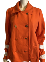 Crown &amp; Ivy Women&#39;s Double Breasted Jacket Orange Large - $28.49
