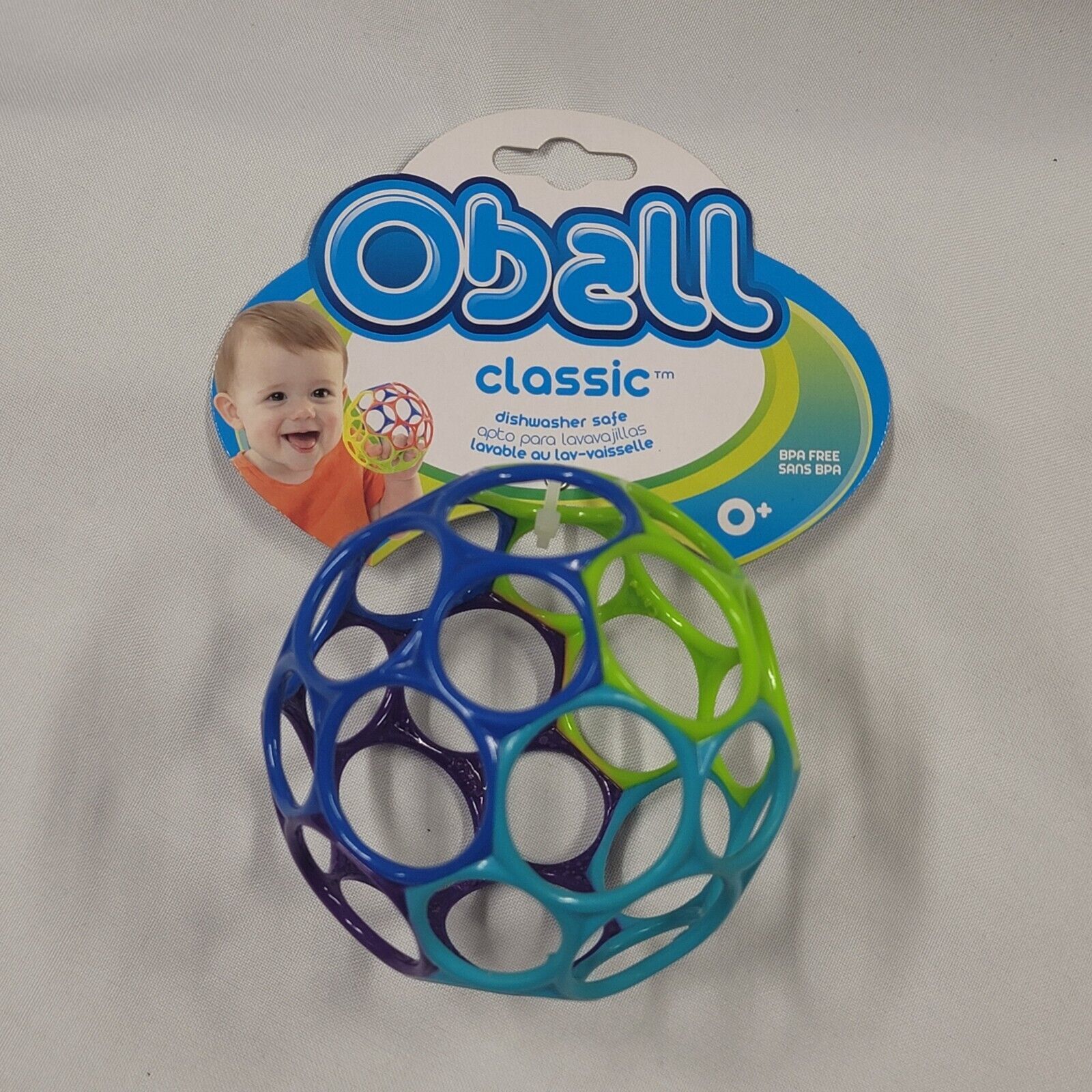 Oball Baby Grasping Ball Easy Grasp Classic Blue Aqua Green Kids II NEW - $14.84
