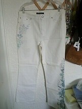 Lauren Jeans Co Grotto Print White Straight Leg Jeans NWT Size 12 - $24.74