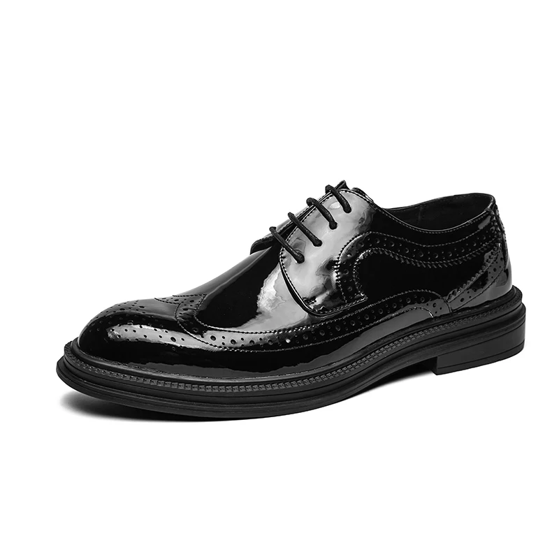  luxury brand white new oxford shoes thick sole pointed toe designer lace up brogue men thumb200