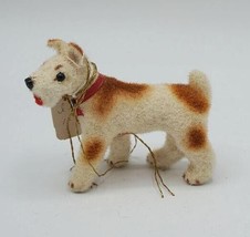 Wagner Kunstlerschutz Terrier Figurina Floccato Cane W/Horne&#39;s Dept. Store Tag - £53.38 GBP