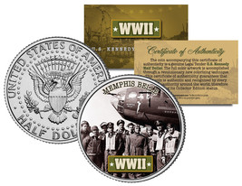 World War II MEMPHIS BELLE Colorized JFK Half Dollar Coin B-17 FLYING FO... - $12.95