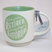 Retirement Coffee Mug Hallmark Gift Cup NEW With Tag Green And Cream In ... - $9.75