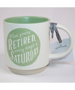 Retirement Coffee Mug Hallmark Gift Cup NEW With Tag Green And Cream In ... - £7.66 GBP
