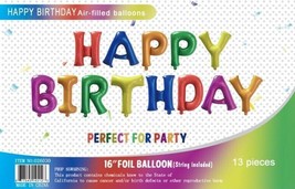 16&quot; Multicolor Foil Balloons Happy Birthday Banner Decoration Events Party - £12.15 GBP