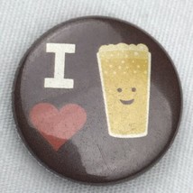 I Love Beer Pin Button Pinback Heart - £7.95 GBP