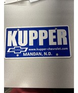 Vintage Plastic License Plate Insert Advertising Dealer KUPPER CHEVROLET... - $40.67 CAD