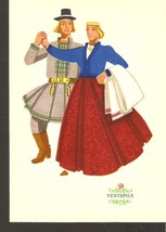 Folklore Latvia Liesma VENTSPILS Dance Couple Man Woman National Costume... - £5.36 GBP
