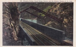 Hanging Bridge Royal Gorge Denver Rio Grande Railroad Colorado CO Postcard D14 - £2.35 GBP