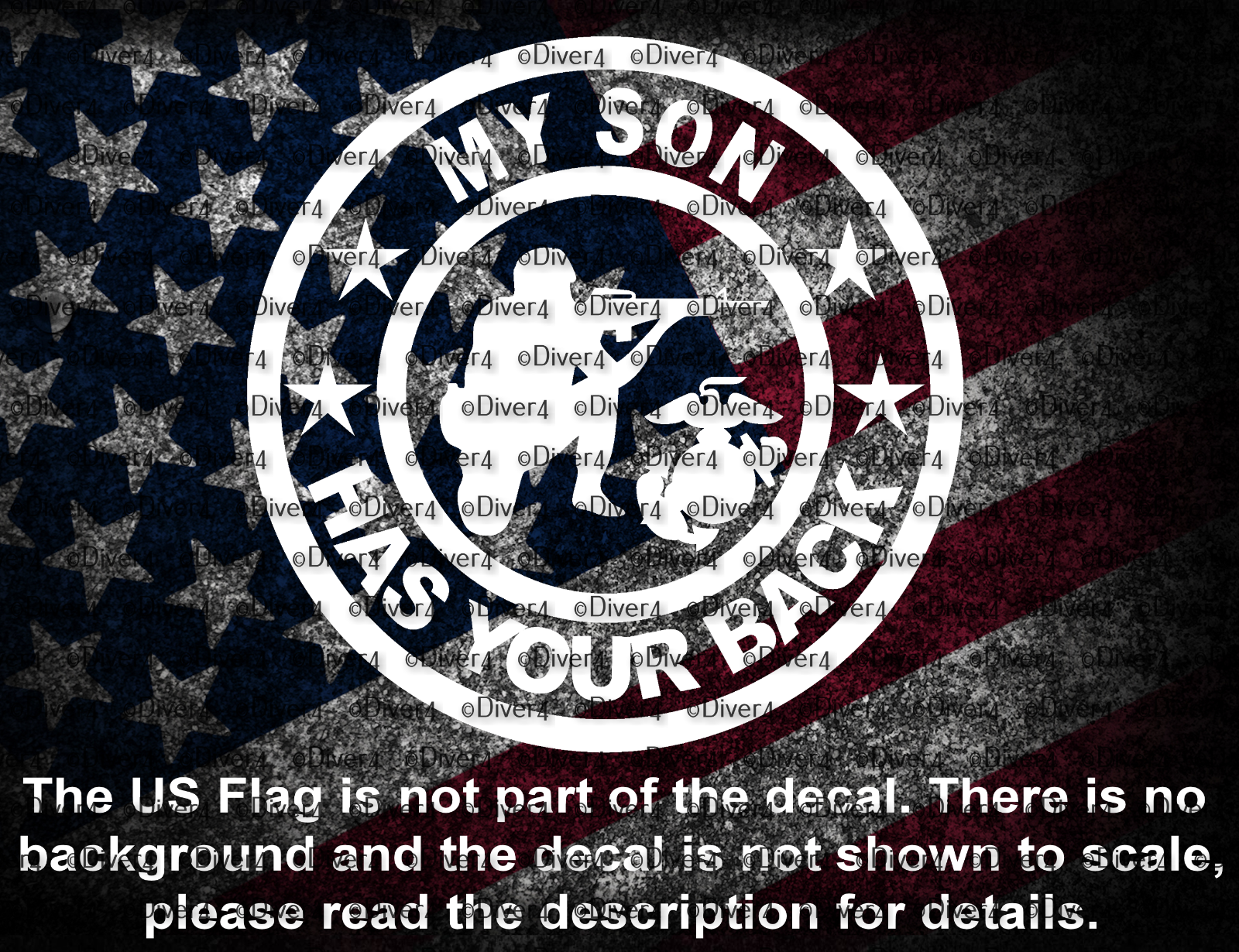 My Son Has Your Back US Marine Corps Car Truck Vinyl Decal US Seller USMC - $6.72+
