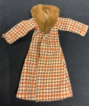 Vintage Pedigree Cindy Doll Clothing - Brown Tartan Coat with Faux Fur Trim - £17.58 GBP