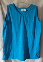 Women's Basic Editions Shirt Size 24W Sleeveless Blue Pullover Summer Ca... - $9.99