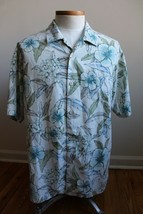 Tommy Bahama L 100% Silk Floral Garden Hope Courage Short Sleeve Camp Shirt - $26.60