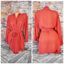 Victorias Secret One Size Sheer Robe Attached Belt Red Vintage - £42.20 GBP