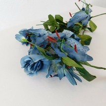 5 Stems Bunches Artificial Blue Flowers Bouquets Paris Roses Sun Wreath ... - £11.47 GBP