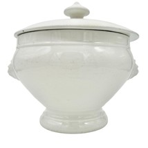 Antique White Ironstone Soup Tureen With Lid Lion Head Handles Chauvigny... - £37.08 GBP