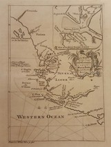 1700s antique MAP SIERRA LIONE coast country sherbro river africa - $123.70