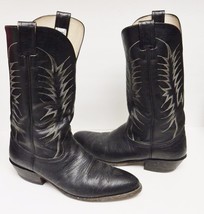 Nocona Bullhide Boots Leather Western Cowboy 6501 USA Black Men&#39;s Size 10 D - £59.11 GBP
