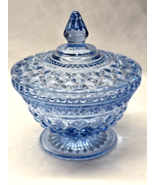 ANCHOR HOCKING Light Blue Candy Dish WEXFORD Covered Lid Compote Vintage... - $35.92 CAD