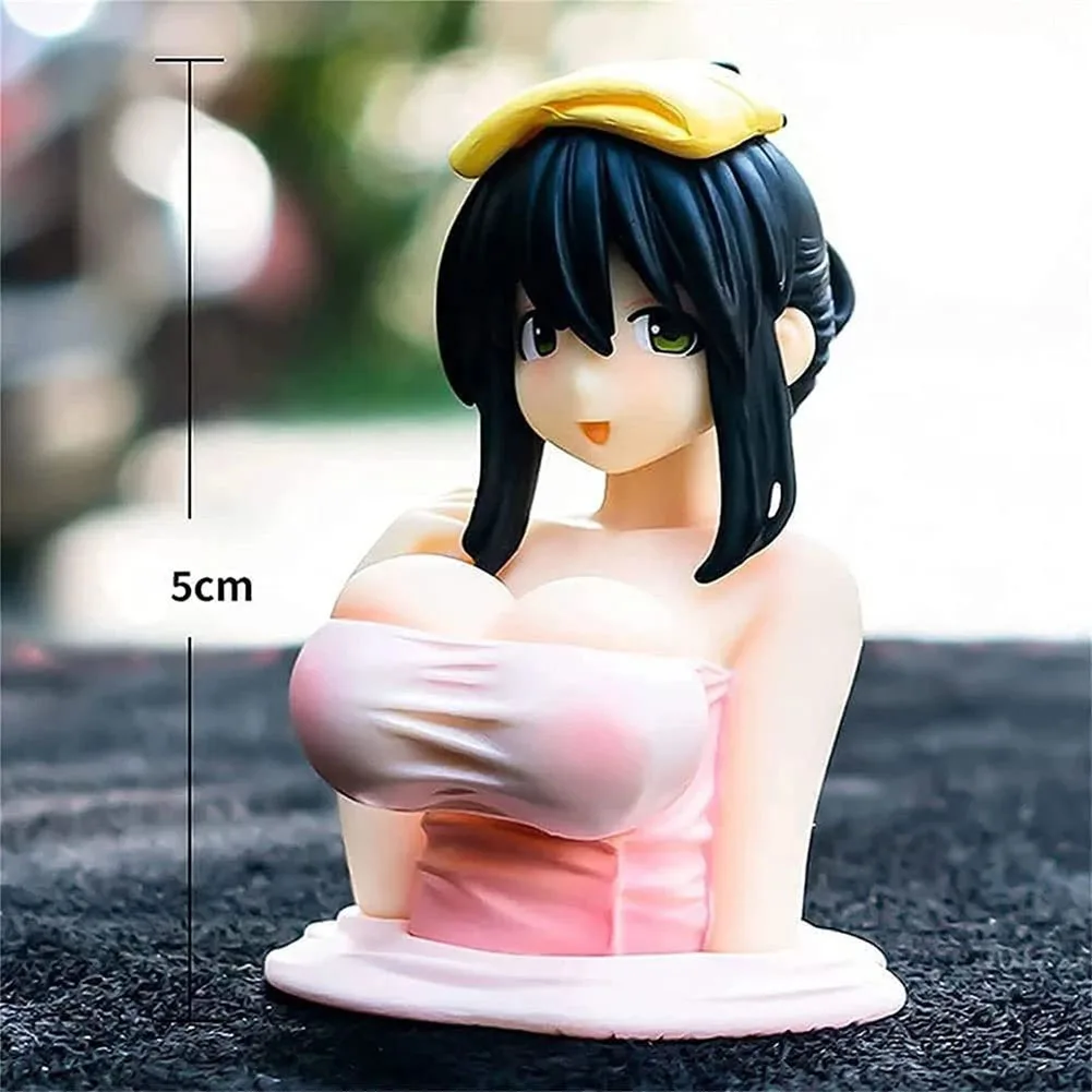 2Pcs Car Interior Dashboard Decorations Widget Sexy Anime Chest Shaking Orname - £10.85 GBP