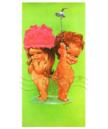 W M OTTO Big Eye CHEEKY Kids Bathing Shower boy girl 1970s Kitch *  ART ... - £42.24 GBP