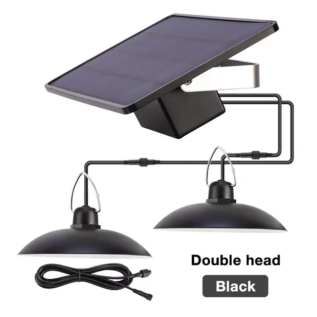 Solar Pendant Light Outdoor Indoor Solar power Lamp With Line Bulb Shed ... - £112.16 GBP