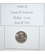1980 D, Susan B Anthony Dollar Coin, # 703, vintage coins - $13.65