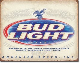 Bud Light Retro Anheuser Busch  Budweiser Advertising Wall Decor Metal T... - £7.85 GBP