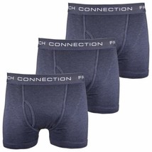 French Connection Men&#39;s 3 Pack Navy Blue w/ Navy Blue Strap Boxer Briefs (S05) - £10.70 GBP