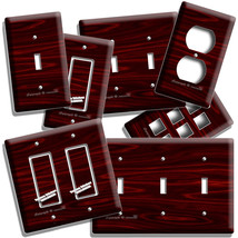 Rich Red Mahogany Wood Texture Light Switch Outlet Wall Plates Home Office Decor - £13.66 GBP+