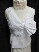&quot;&quot;WHITE - LARGE FRONT BOW - STRETCH  SLEEVELESS TOP&quot;&quot;- M - NEW YORK &amp; CO... - $8.89