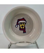 DOG BOWL LIFE is GOOD Santa Hat &amp; Scarf Christmas Yellow Ceramic 6&quot; NEW - $448.02 MXN