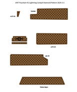 1997 Fountain 42 Lightning Cockpit Pad Boat EVA Faux Teak Floor Mat Floo... - $956.02 CAD
