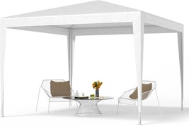 10X10 Canopy Tent Party - Sturdy Steel Frame - Thickened Pe Cover -, White - £43.31 GBP