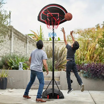 Portable Outdoor Basketball Hoop Stand Six Level Adjustable Heights W/ Wheels - £75.19 GBP