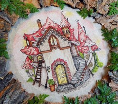 Mushroom House cross stitch fairy pattern pdf - Woodland cross stitch mu... - $12.89