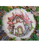 Mushroom House cross stitch fairy pattern pdf - Woodland cross stitch mu... - $12.89