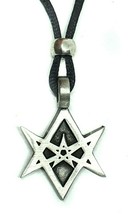 Hexagram Pendant Magick Occult Unicursal Thelma Crowley Beaded Corded Necklace - £11.32 GBP
