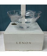 Lenox fine Crystal Dolphin bowl 080678 made in Germany large 9.25” Clear... - $1,507.73 MXN