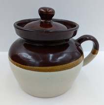 Vintage Pottery Bean Pot Container &amp; Lid Robinson Ransbottom Roseville O... - $31.49