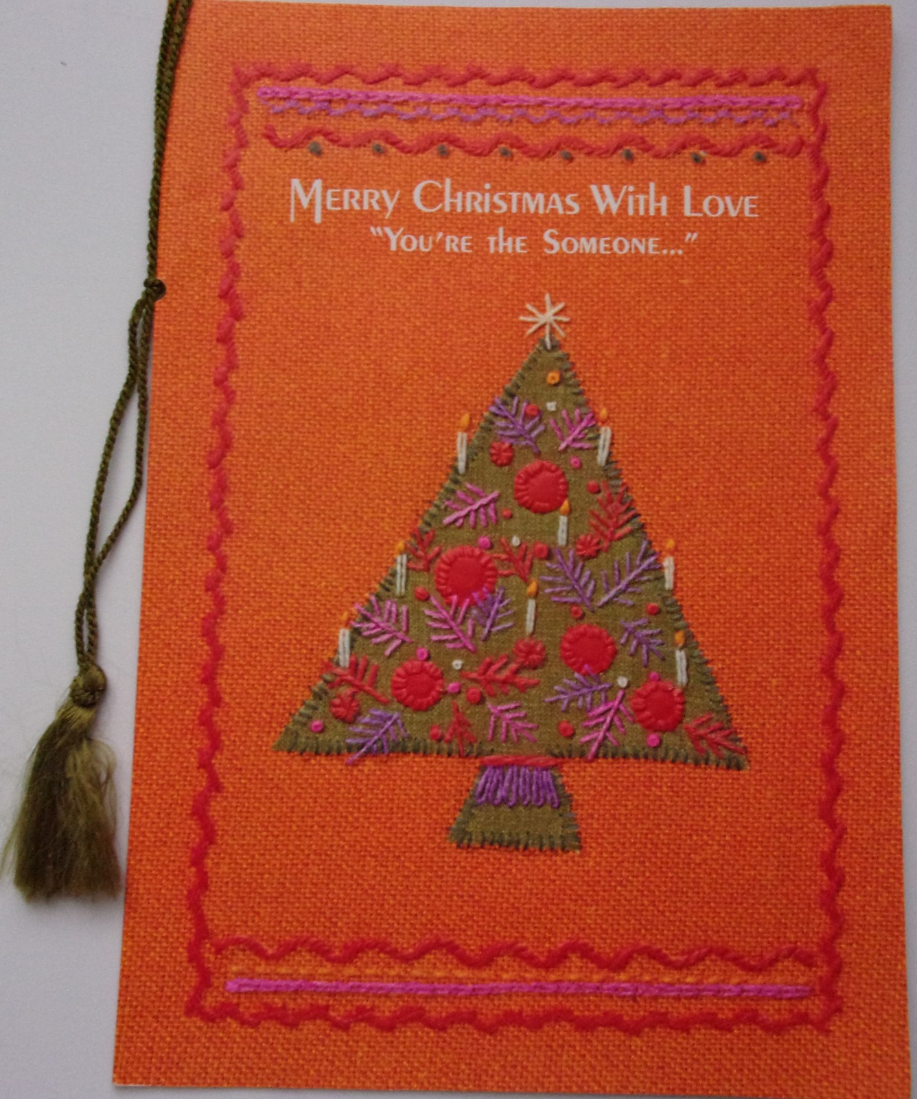 Primary image for Vintage Hallmark Merry Christmas with Love You’re The Someone Embossed Card 1970